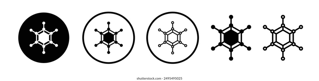 Conjunto de iconos de Vector de grafeno en color blanco y negro.