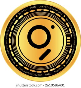 The graph-grt cryptocurrency drawings on abstract background. 3d illustrations.