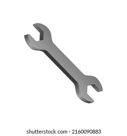 Graphic 3D Wrench Isolated on White Background. Vector illustration