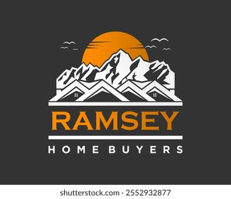 Graphic about real estate home buying company logo design.

