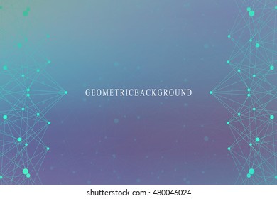 Graphic abstract background communication. Big data visualization. Perspective backdrop with connected lines and dots. Social networking. Illusion of depth. Vector illustration