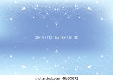Graphic abstract background communication. Big data visualization. Perspective backdrop with connected lines and dots. Social networking. Illusion of depth. Vector illustration