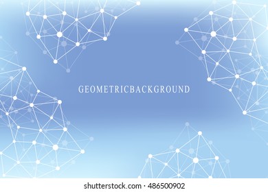 Graphic abstract background communication. Big data visualization. Perspective backdrop with connected lines and dots. Social networking. Illusion of depth. Vector illustration