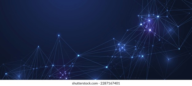 Graphic abstract background communication. Perspective backdrop of depth. Big data complex. Minimal array with compounds lines and dots. Digital data visualization. Big data vector illustration