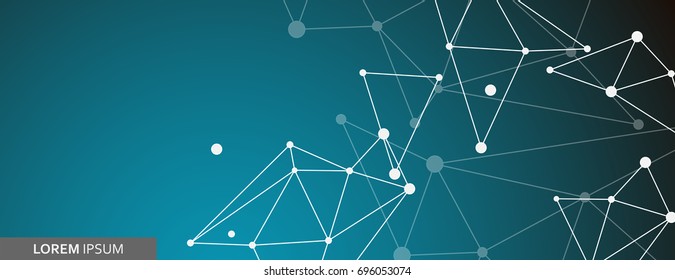 Graphic abstract background. Connect visualization with dots and lines.