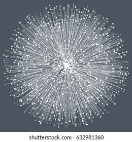 Graphic abstract background with  lines and dots. Data visualization. Digital data element. Vector illustration