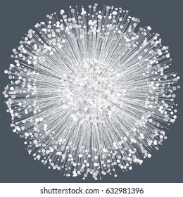 Graphic abstract background with  lines and dots. Data visualization. Digital data element. Vector illustration