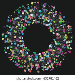 Graphic abstract background with  lines and dots. Data visualization. Digital data element. Vector illustration