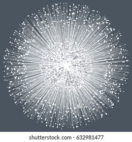 Abstrakter grafischer Hintergrund mit Linien und Punkten. Datenvisualisierung. Digitales Datenelement. Vektorgrafik