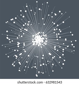 Graphic abstract background with  lines and dots. Data visualization. Digital data element. Vector illustration