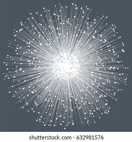 Graphic abstract background with  lines and dots. Data visualization. Digital data element. Vector illustration