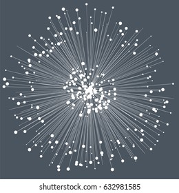 Graphic abstract background with  lines and dots. Data visualization. Digital data element. Vector illustration
