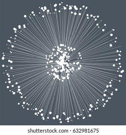 Graphic abstract background with  lines and dots. Data visualization. Digital data element. Vector illustration
