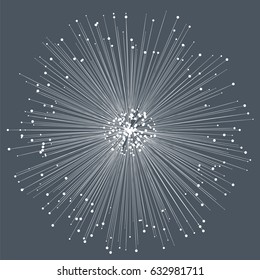 Graphic abstract background with  lines and dots. Data visualization. Digital data element. Vector illustration