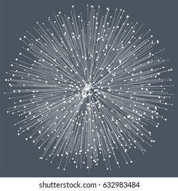 Graphic abstract background with lines and dots. Data visualization. Digital data element. Vector illustration