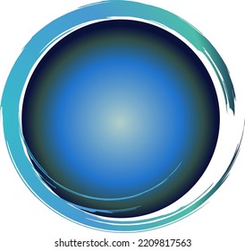 The graphic of abstract blue circle good for design element