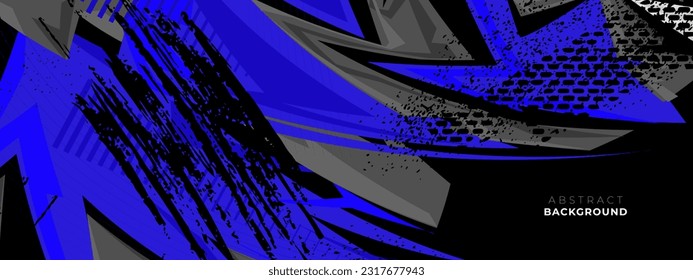 Graphic abstract blue stripe racing background. Print vinyl and decal