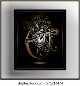 Graphic abstract decorative egg with bow (symbol of the Easter holiday). Suitable for invitation, flyer, sticker, poster, banner, card,label, cover, web. Vector illustration.