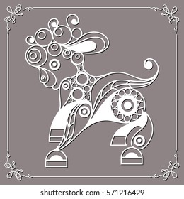 Graphic abstract decorative sheep. Suitable for invitation, flyer, sticker, poster, banner, card,label, cover, web. Vector illustration.