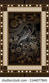 Graphic abstract design with occult tarot card. Major Arcana - The Force. Suitable for invitation, flyer, sticker, poster, banner, card, label, cover, web. Vector illustration.