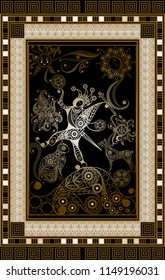 Graphic abstract design with occult tarot card. Major Arcana - The Fool. Suitable for invitation, flyer, sticker, poster, banner, card, label, cover, web. Vector illustration.