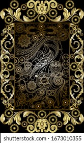 Graphic abstract design with occult tarot card. Major Arcana - The Force. Suitable for invitation, flyer, sticker, poster, banner, card, label, cover, web. Vector illustration.