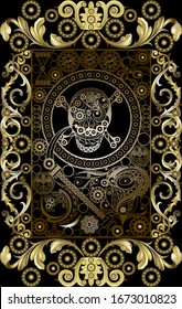 Graphic abstract design with occult tarot card. Major Arcana - The Death. Suitable for invitation, flyer, sticker, poster, banner, card, label, cover, web. Vector illustration.