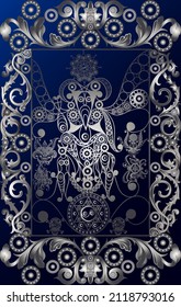 Graphic abstract design with occult tarot card. Major Arcana - The Devil. Suitable for invitation, flyer, sticker, poster, banner, card, label, cover, web. Vector illustration.