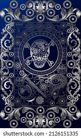 Graphic abstract design with occult tarot card. Major Arcana - The Death. Vector illustration.
