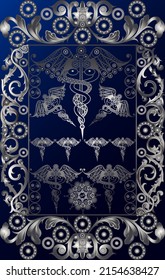 Graphic abstract design with occult tarot card. Vector illustration.