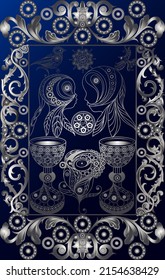 Graphic abstract design with occult tarot card. Vector illustration.
