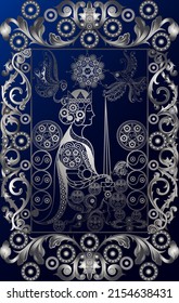 Graphic abstract design with occult tarot card. Vector illustration.