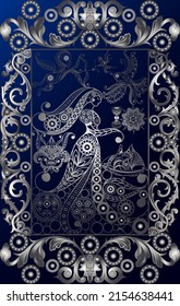 Graphic abstract design with occult tarot card. Vector illustration.