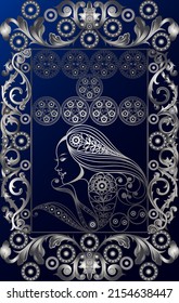 Graphic abstract design with occult tarot card. Vector illustration.