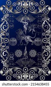 Graphic abstract design with occult tarot card. Vector illustration.