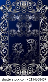 Graphic abstract design with occult tarot card. Vector illustration.
