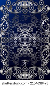 Graphic abstract design with occult tarot card. Vector illustration.