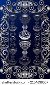 Graphic abstract design with occult tarot card. Vector illustration.