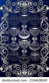 Graphic abstract design with occult tarot card. Vector illustration.