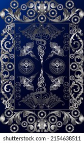 Graphic abstract design with occult tarot card. Vector illustration.