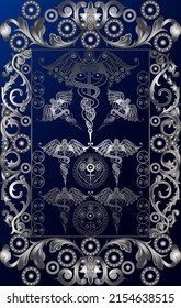 Graphic abstract design with occult tarot card. Vector illustration.