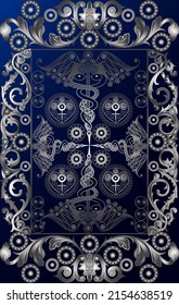 Graphic abstract design with occult tarot card. Vector illustration.