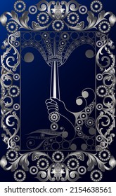 Graphic abstract design with occult tarot card. Vector illustration.