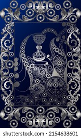 Graphic abstract design with occult tarot card. Vector illustration.