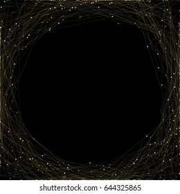 Graphic abstract geometric background with connected lines and dots. Vector illustration.