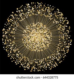 Graphic abstract geometric background with connected lines and dots. Vector illustration.