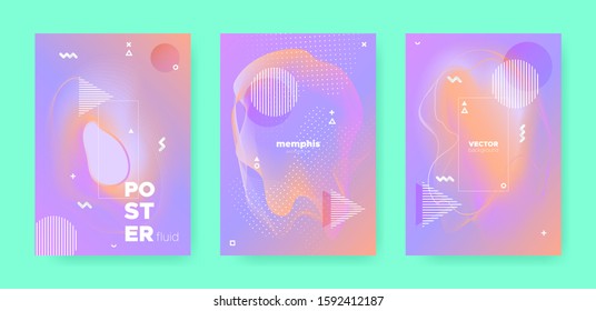 Graphic Abstract Geometric Background. Contemporary Design. Orange Wave Gradient Shape. Modern Pastel Wavy Brochure. Memphis Geometric Elements. Gradient Liquid Shape. Abstract Geometric Elements.