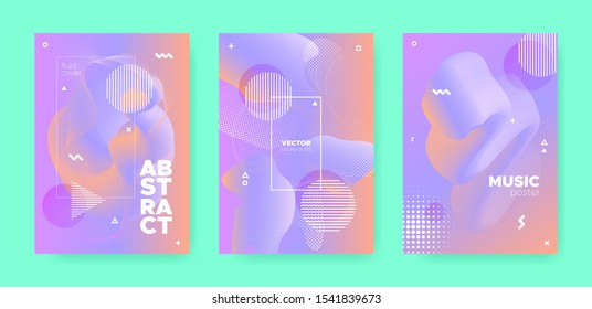 Graphic Abstract Geometric Elements. 70s or 80s Effect. Orange Fluid Gradient Shapes. Modern Pastel Wave Banners. Memphis Geometric Elements. Gradient Liquid Shape. Abstract Geometric Background.