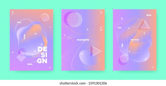 Graphic Abstract Geometric Elements. Contemporary Effect. Orange Gradient Liquid Shape. Vector Pastel Wave Brochure. Memphis Geometric Elements. Wave Gradient Shape. Abstract Geometric Background.