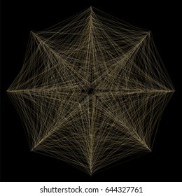 Graphic abstract geometric shape with connected lines. Vector illustration